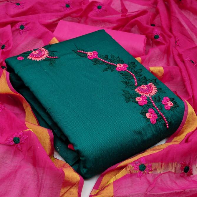 Gng Blossom 3 Festive Wear cotton Embroidery Work Dress Material Collection